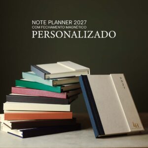 Note Planner 2027 com Fechamento Magnético Personalizado